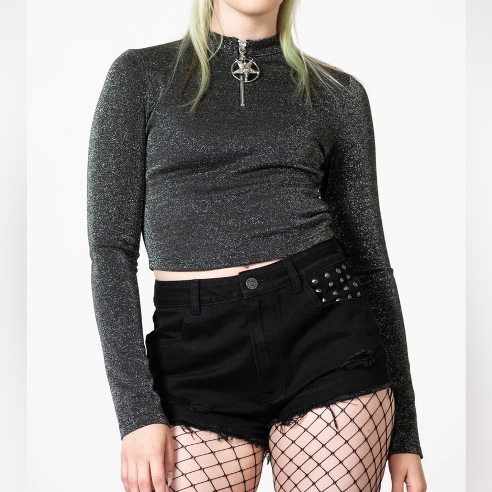 NWT Killstar After Midnight glitter top